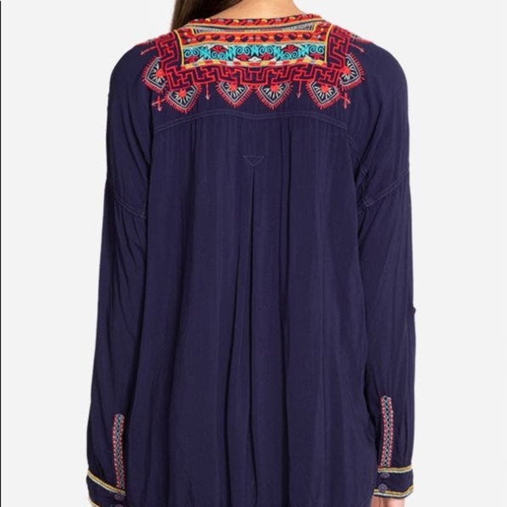 Johnny Was Biya Sucia Challis Blouse Embroidered Long Sleeve Tunic Large - Picture 5 of 15